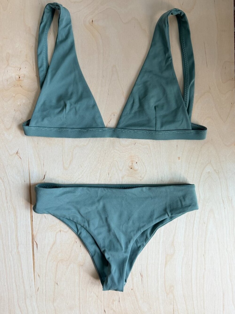 Wanderlust Sage Green Bikini Set – Triangle Top & Cheeky Bottom